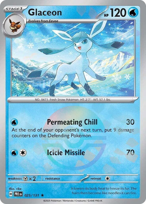 Glaceon (025/131) (Poke Ball Pattern) [Scarlet & Violet: Prismatic Evolutions] - for just $0.45! 