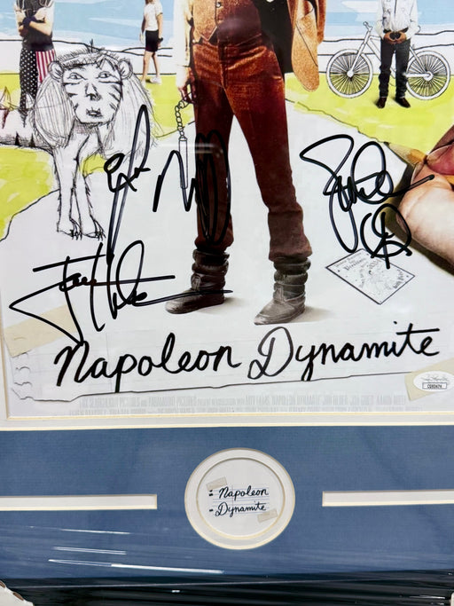 Jon Heder, Efron Ramirez, Jon Gries Signed & Framed Napoleon Dynamite 11x17 Photo With JSA COA - for just $250! 
