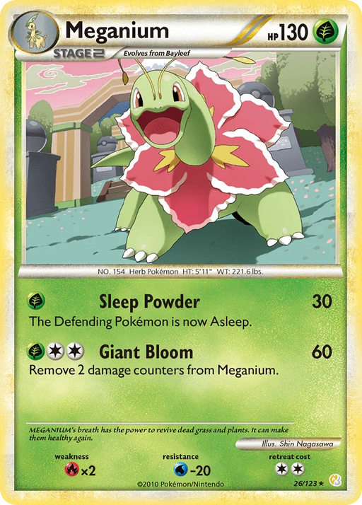 Meganium (26/123) [HeartGold & SoulSilver: Base Set] - for just $3.05! 