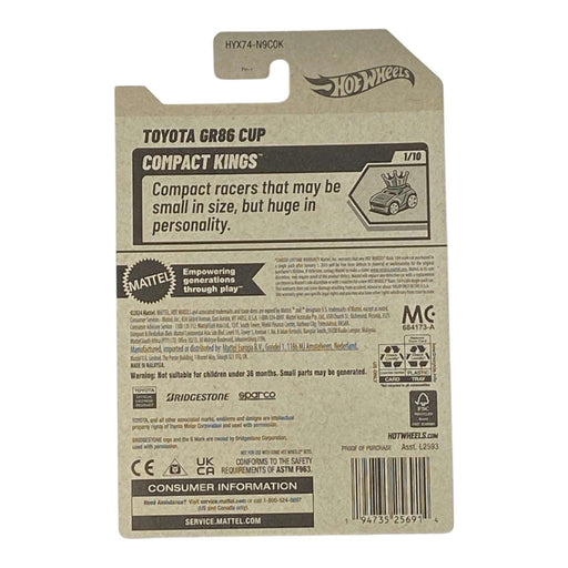 Hot Wheels Toyota GR86 Cup - Compact Kings Series 1/10 - for just $1.79! 