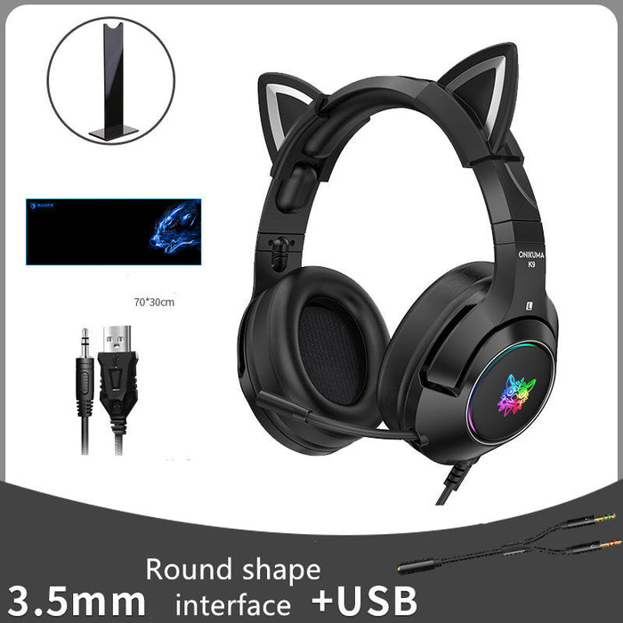 Head-mounted Gaming Gaming Cute Girls Wired Computer Headset - for just $200.36! 