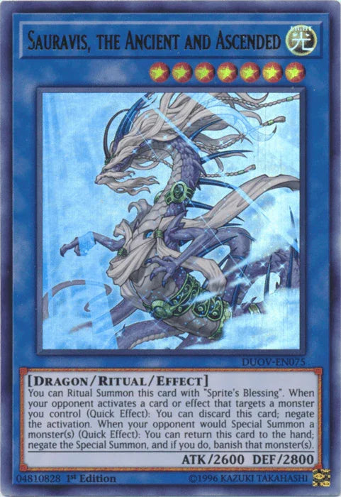Sauravis, the Ancient and Ascended [DUOV-EN075] Ultra Rare - for just $0.15! 