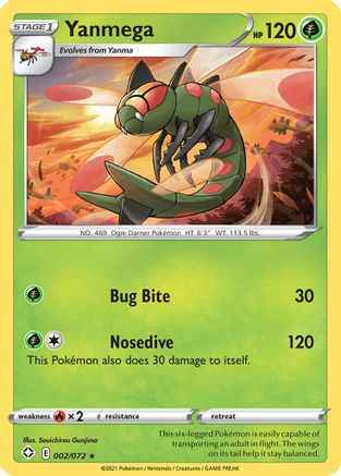 Yanmega 002/072 - Shining Fates - for just $0.05! 