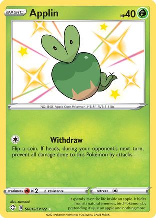Applin SV012/SV122 - Shining Fates Shiny Vault Holofoil - for just $1.03! 