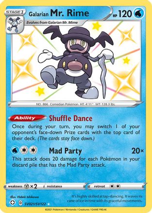 Galarian Mr. Rime SV021/SV122 - Shining Fates Shiny Vault Holofoil - for just $0.55! 