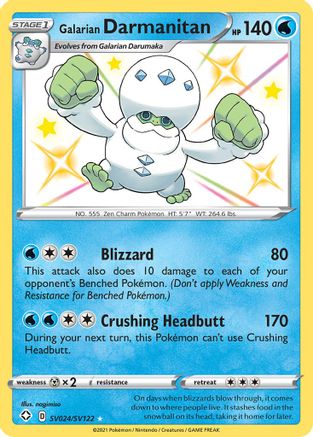 Galarian Darmanitan SV024/SV122 - Shining Fates Shiny Vault Holofoil - for just $0.78! 