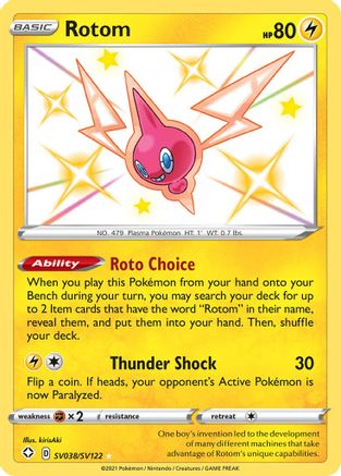 Rotom SV038/SV122 - Shining Fates Shiny Vault Holofoil - for just $1.75! 