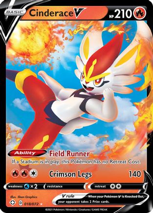 Cinderace V 018/072 - Shining Fates Holofoil - for just $0.40! 