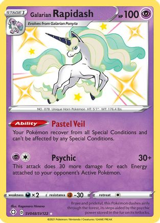 Galarian Rapidash SV048/SV122 - Shining Fates Shiny Vault Holofoil - for just $2.99! 