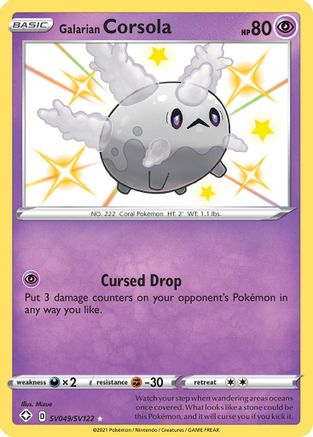 Galarian Corsola SV049/SV122 - Shining Fates Shiny Vault Holofoil - for just $0.20! 