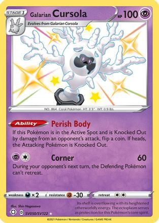 Galarian Cursola SV050/SV122 - Shining Fates Shiny Vault Holofoil - for just $0.98! 