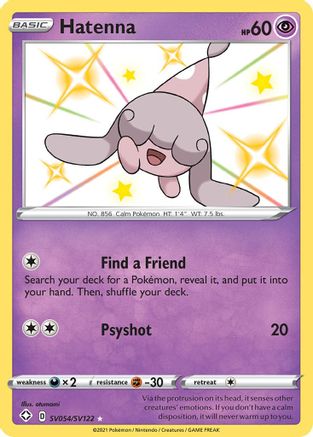 Hatenna SV054/SV122 - Shining Fates Shiny Vault Holofoil - for just $1.44! 