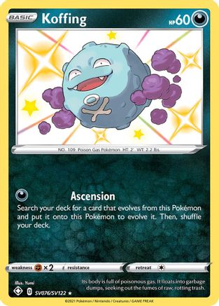 Koffing SV076/SV122 - Shining Fates Shiny Vault Holofoil - for just $2.31! 