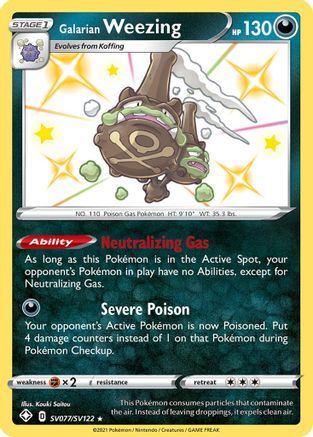 Galarian Weezing SV077/SV122 - Shining Fates Shiny Vault Holofoil - for just $1.80! 