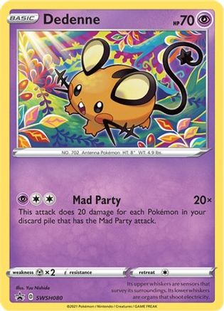 Dedenne SWSH080/307 - SWSH Sword & Shield Promo Cards Holofoil - for just $1.02! 