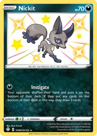 Nickit SV081/SV122 - Shining Fates Shiny Vault Holofoil - for just $1! 