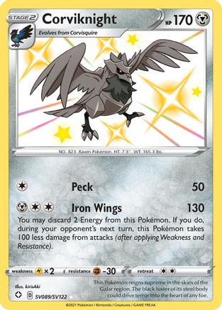 Corviknight SV089/SV122 - Shining Fates Shiny Vault Holofoil - for just $0.74! 
