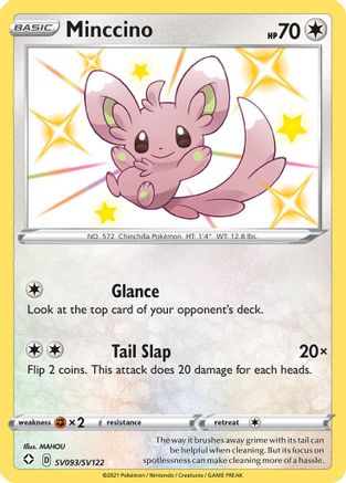 Minccino SV093/SV122 - Shining Fates Shiny Vault Holofoil - for just $1! 