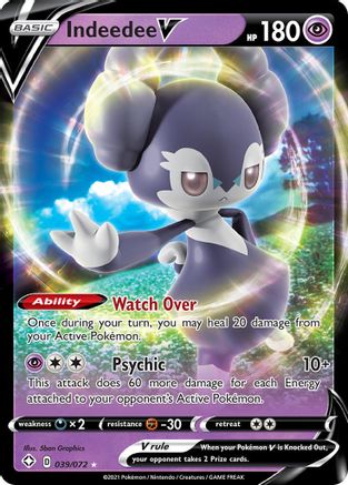 Indeedee V 039/072 - Shining Fates Holofoil - for just $0.45! 