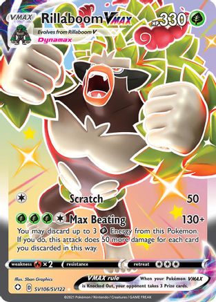 Rillaboom VMAX SV106/SV122 - Shining Fates Shiny Vault Holofoil - for just $0.25! 