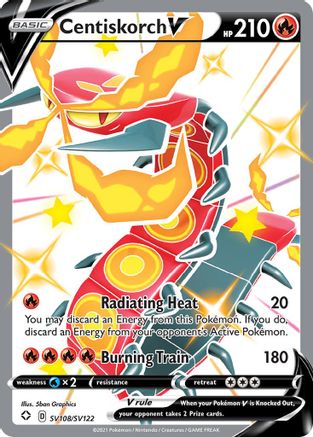 Centiskorch V SV108/SV122 - Shining Fates Shiny Vault Holofoil - for just $1! 
