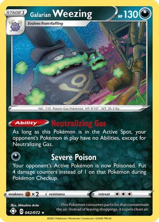 Galarian Weezing 042/072 - Shining Fates Holofoil - for just $0.26! 