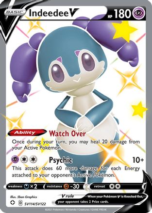 Indeedee V SV114/SV122 - Shining Fates Shiny Vault Holofoil - for just $0.75! 