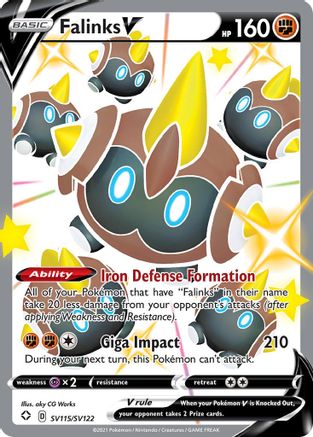 Falinks V SV115/SV122 - Shining Fates Shiny Vault Holofoil - for just $1.09! 