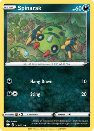 Spinarak 043/072 - Shining Fates - for just $0.05! 