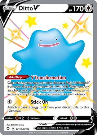 Ditto V SV118/SV122 - Shining Fates Shiny Vault Holofoil - for just $2.48! 