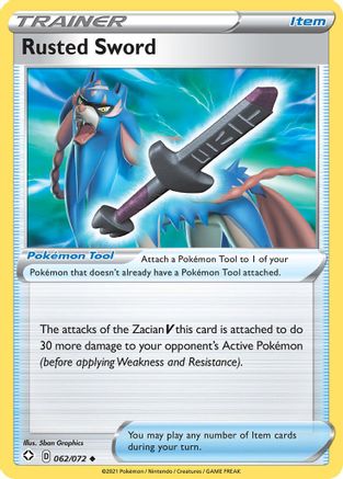 Rusted Sword 062/072 - Shining Fates Reverse Holofoil - for just $0.05! 