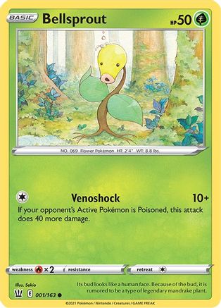 Bellsprout 001/163 - SWSH05 Battle Styles Reverse Holofoil - for just $0.15! 