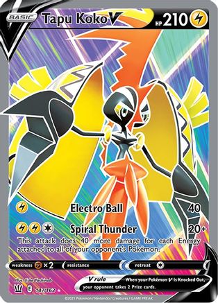 Tapu Koko V (Full Art) 147/163 - SWSH05 Battle Styles Holofoil - for just $1.60! 