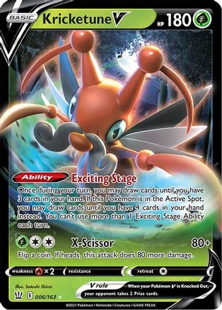 Kricketune V 006/163 - SWSH05 Battle Styles Holofoil - for just $0.35! 
