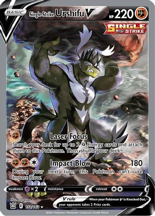 Single Strike Urshifu V (Alternate Full Art) 151/163 - SWSH05 Battle Styles Holofoil - for just $7.33! 