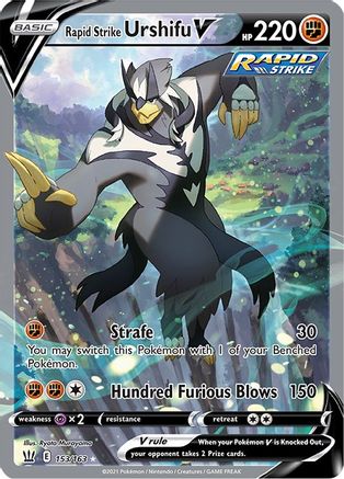 Rapid Strike Urshifu V (Alternate Full Art) 153/163 - SWSH05 Battle Styles Holofoil - for just $10.30! 