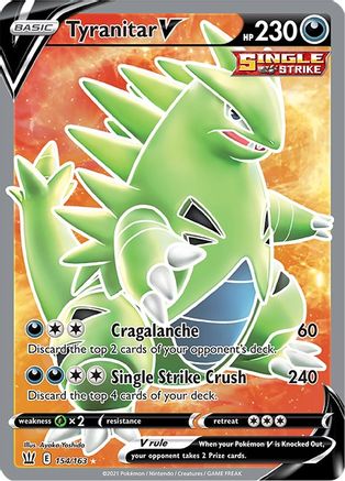 Tyranitar V (Full Art) 154/163 - SWSH05 Battle Styles Holofoil - for just $2.23! 