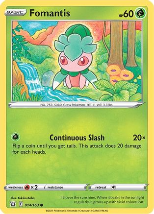Fomantis 014/163 - SWSH05 Battle Styles Reverse Holofoil - for just $0.13! 