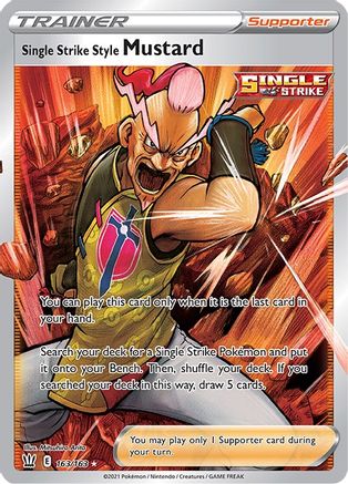 Single Strike Style Mustard (Full Art) 163/163 - SWSH05 Battle Styles Holofoil - for just $0.73! 