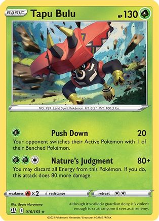 Tapu Bulu 016/163 - SWSH05 Battle Styles Reverse Holofoil - for just $0.13! 