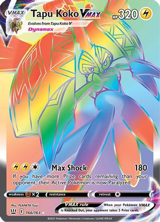 Tapu Koko VMAX (Secret) 166/163 - SWSH05 Battle Styles Holofoil - for just $4.20! 