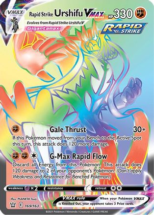 Rapid Strike Urshifu VMAX (Secret) 169/163 - SWSH05 Battle Styles Holofoil - for just $5.52! 