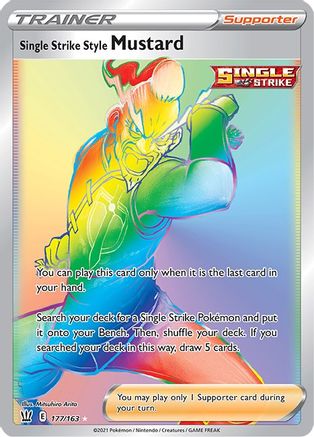 Single Strike Style Mustard (Secret) 177/163 - SWSH05 Battle Styles Holofoil - for just $2.60! 