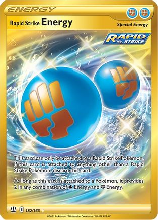 Rapid Strike Energy (Secret) 182/163 - SWSH05 Battle Styles Holofoil - for just $1.50! 
