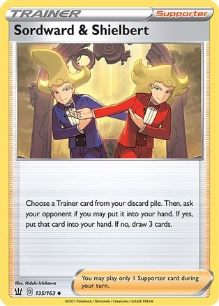 Sordward & Shielbert 135/163 - SWSH05 Battle Styles Reverse Holofoil - for just $0.10! 