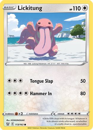 Lickitung 113/163 - SWSH05 Battle Styles Reverse Holofoil - for just $0.05! 