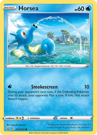 Horsea 031/163 - SWSH05 Battle Styles Reverse Holofoil - for just $0.15! 