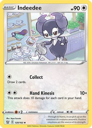 Indeedee 120/163 - SWSH05 Battle Styles Reverse Holofoil - for just $0.11! 
