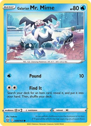 Galarian Mr. Mime 034/163 - SWSH05 Battle Styles - for just $0.07! 