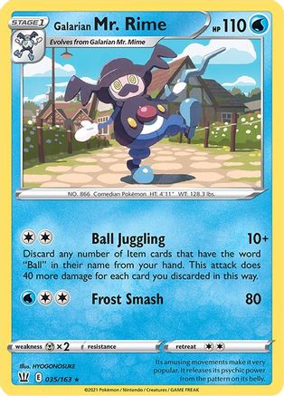 Galarian Mr. Rime 035/163 - SWSH05 Battle Styles Reverse Holofoil - for just $0.15! 